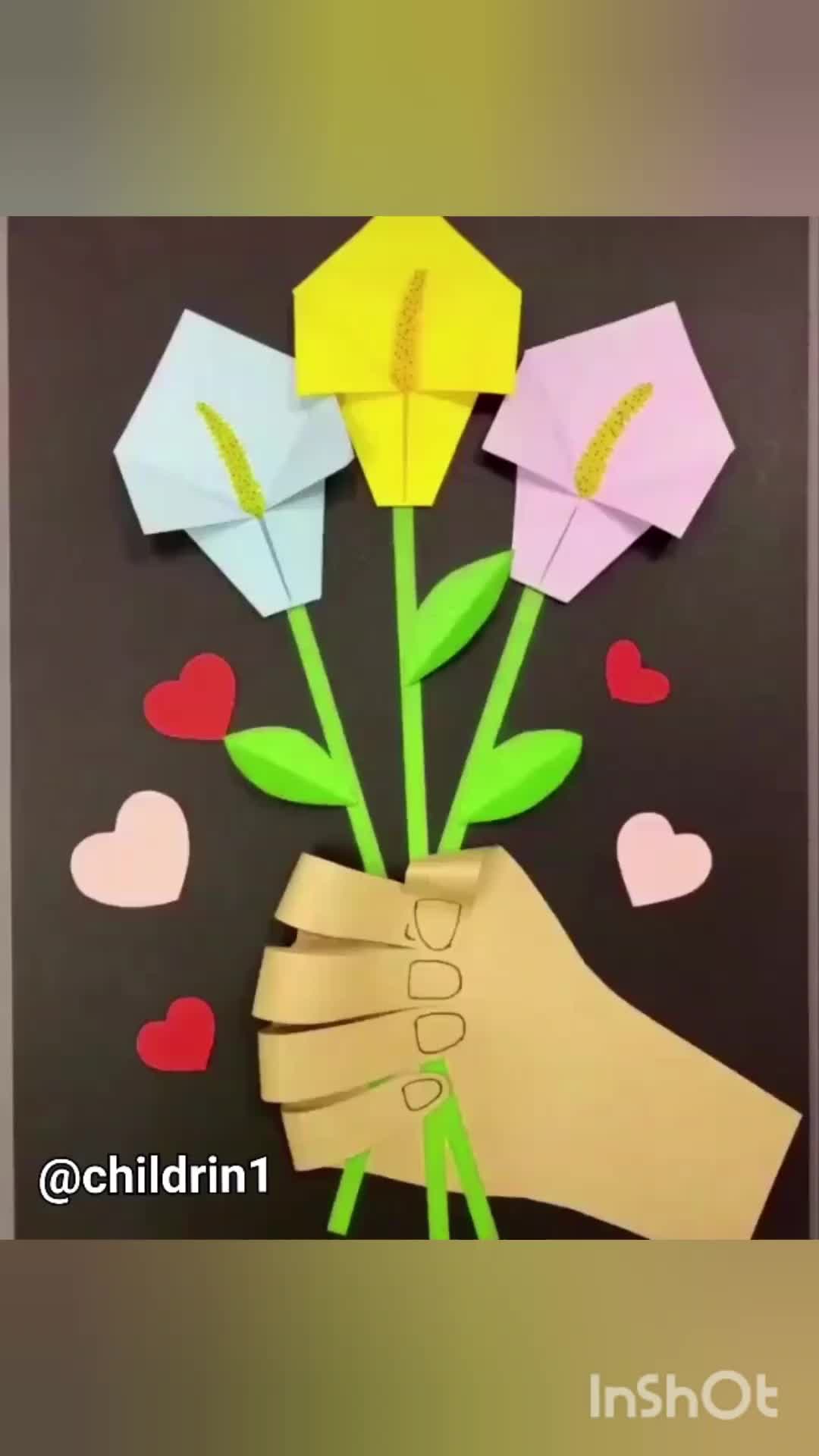 دست گل کاغذی