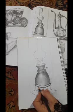 طراحی چراغ نفتی قدیمی